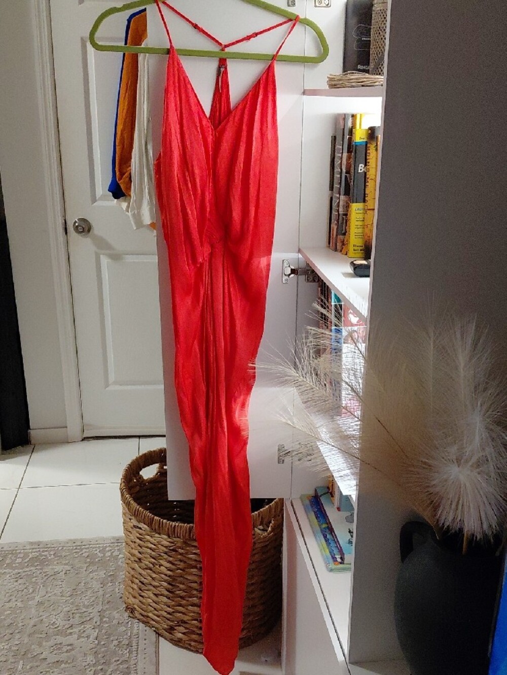 Bright Red Satin Slip Dress with YFB Tag